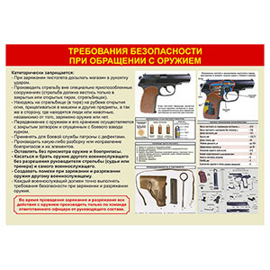 Стенд 177. Требование безопасности при работе с оружием векторные макеты Детский сад стенды для детского сада в группу, для школы, с карманами кармашками, охрана труда для школы информационный стенд для информации для карманов на стену большого размера оригинал макет