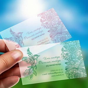 Индивидуальная визитка на прозрачном пластике Брест