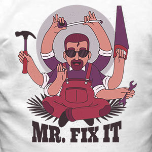 Майка прикольная на день рождения Mr Fix It прикольные лучшие оригинальные Принты на майки высокое разрешение векторные макеты, аппликация на майку, сублимация, шелкография, прямая печать, полифлекс с печатью t-shirt print печать на майке крутая футболка свой оригинальный принт печать без фона формат PNG CDR JPG