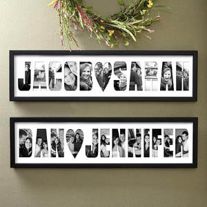 Имена и фамилии из коллажа фотографий свадебный декор Брест