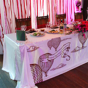 Тканевая скатерть с печатью свадебный декор Брест